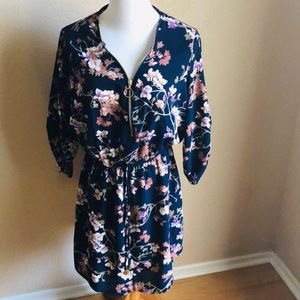 Floral 3/4 short summer dress size L